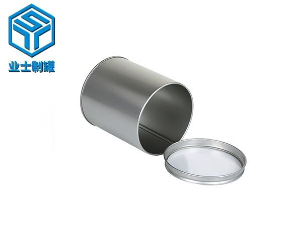 D80x100茶叶铁罐包装圆形磨砂开窗铁罐定做厂家
